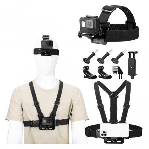 K&F Concept Head Strap & Chest Mount Set for GoPro Hero 13 12 11 10 9 8 7 6 5 4 Session DJI Osmo Action Cameras, Quick Release Adjustable Action Camera Accessories Kit K&F Concept Head Strap & Chest Mount Set for GoPro Hero 13 12 11 10 9 8 7 6 5 4 Session DJI Osmo Action Cameras, Quick Release Adjustable Action Camera Accessories Kit